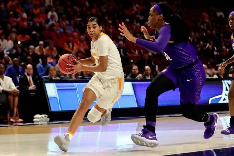 Tennessee Women's Basketball sophomore Evina Westbrook scored 9 points Thursday in win over LSU in the SEC Tournament. (UT Athletics)