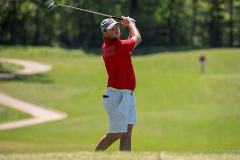 Austin Peay Men's Golf junior Austin Lancaster shoots at 68 to move into third place in the second round of the OVC Tournament. (APSU Sports Information)