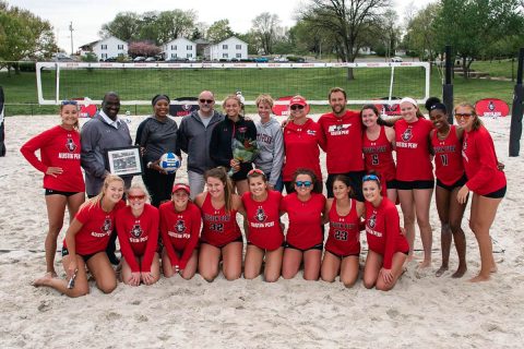 The Austin Peay Beach Volleyball team ready for ASUN Tournament. (APSU Sports Information)