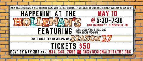 Roxy Regional Theatre's "Happenin' at the Hollemans" set for Friday, May 10th. Roxy Regional Theatre's "Happenin' at the Hollemans" set for Friday, May 10th.