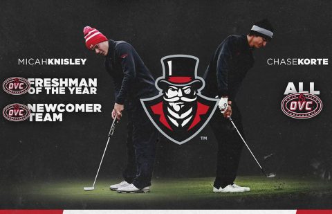 Austin Peay Men's Golf's Micah Knisley named OVC Freshman of the Year, Chase Korte picked All-OVC. (APSU)