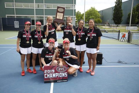 Austin Peay Women's Tennis are the 2019 OVC Tournament Champions. (APSU Sports Information)