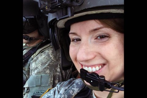 Special Forces Chaplain Capt. Delana Small in an OH-58 Kiowa Warrior helicopter shortly before the active component divested the airframe in 2017. (Gary Sheftick, Defense Media Activity - Army) Special Forces Chaplain Capt. Delana Small in an OH-58 Kiowa Warrior helicopter shortly before the active component divested the airframe in 2017. (Gary Sheftick, Defense Media Activity - Army)