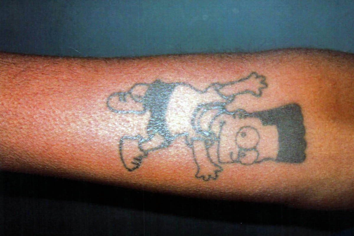 Tai Tyrone Harrell Tattoo Right Forearm Bart Simpson Clarksville Tn Online