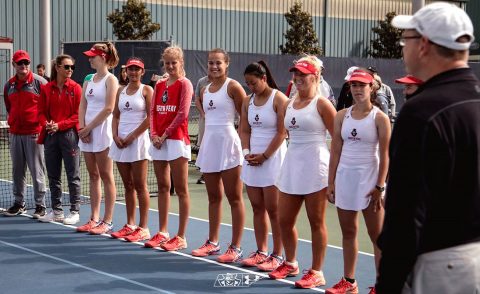 Austin Peay Women's Tennis received the Intercollegiate Tennis Association's Ohio Valley Region Community Service Award, Saturday. (APSU Sports Information)