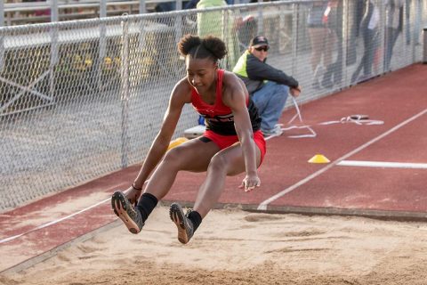 Austin Peay Track and Field's Maya Perry-Grimes gets gold in the long jump at OVC Outdoor Championships. (APSU Sports Information) Austin Peay Track and Field's Maya Perry-Grimes gets gold in the long jump at OVC Outdoor Championships. (APSU Sports Information)