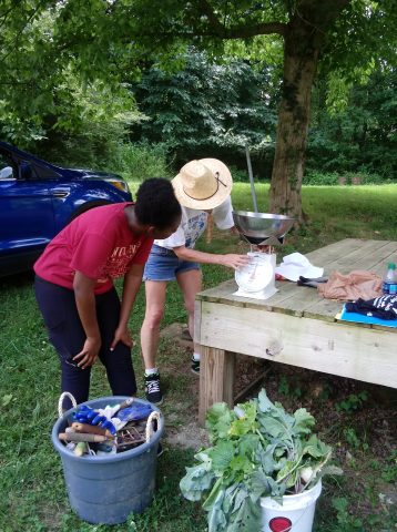 Children and teens help and learn during Day Camps at Brandon Hill Garden