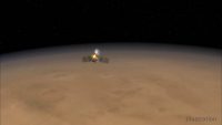 This still from an animation shows NASA’s Mars Reconnaissance Orbiter soaring over Mars. The spacecraft has been in Mars orbit for 13 years, and just completed 60,000 trips around the planet. (NASA/JPL-Caltech)