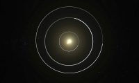 An overhead view of the orbital configuration of the Kepler-47 circumbinary planet system. (NASA/JPL Caltech/T. Pyle)