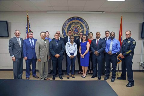 Back Row (L to R) James Scott, Randy Cox, Logan Oakley, Benjamin Tribbett, Isabella Hoffinga, Grace Brisson, Nolan Otten; Front Row (L to R) Modesto Martinez, Ryan Lee, Ariana Prather, Kristen Ashford, Dallin Bridges, Marcus Onfroy. (Jim Knoll, CPD)