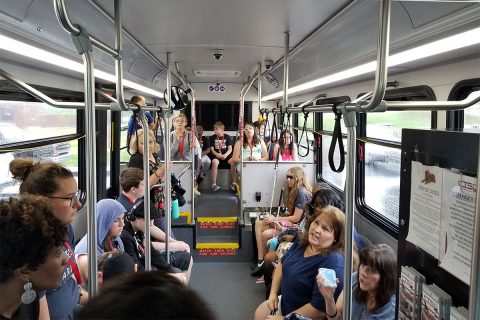 More than 15 participants with varying degrees of vision loss received training on how to navigate the Clarksville Transit System June 7, 2019, as part of a five-day nationwide summer program at APSU hosted by the National Federation of the Blind. The BELL Academy prepares blind and low-vision children, ages 4-12, to grow into confident and independent blind people who live the lives they want. (CTS)