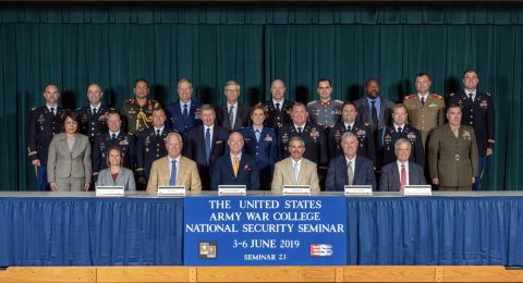 Charlie Koon of Clarksville, Tennessee (1st row, 4nd from left) joined the U.S. Army War College student body for the National Security Seminar (NSS), June 3rd-6th, 2019. Selected representatives from across the United States were invited to join the graduate-level seminar and exchange thoughts about national security topics in the capstone phase of the USAWC graduate program. Charlie Koon of Clarksville, Tennessee (1st row, 4nd from left) joined the U.S. Army War College student body for the National Security Seminar (NSS), June 3rd-6th, 2019. Selected representatives from across the United States were invited to join the graduate-level seminar and exchange thoughts about national security topics in the capstone phase of the USAWC graduate program.