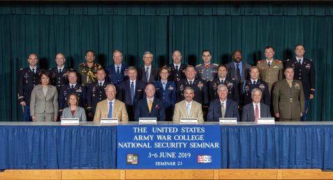 Charlie Koon of Clarksville, Tennessee (1st row, 4nd from left) joined the U.S. Army War College student body for the National Security Seminar (NSS), June 3rd-6th, 2019. Selected representatives from across the United States were invited to join the graduate-level seminar and exchange thoughts about national security topics in the capstone phase of the USAWC graduate program.  