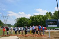 (L to R) County Commissioner Ricky Ray; County Commissioner David Harper; Laurina Lane; DBS & Associates President David Smith; County Commissioner Joe Creek; Lane Lyle; Mayor Durrett; Becky Bourne; Hampton Bourne; Frank Lott; Jerry Allbert and B.R. Miller and Company Owner Mike Boisseau.