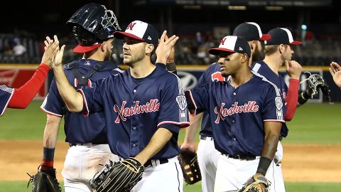 Nashville Sounds Southpaw Joe Palumbo Strikes Out 10 in First Tennessee Park Debut. (Nashville Sounds)