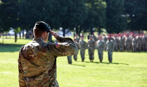 Col. Joseph W. Wortham, commander of the 5th Special Forces Group (Airborne), salutes his formation during the closing of the 5th SFG (A) change of command ceremony at Fort Campbell, Ky., July 12, 2019. (SSG Iman Broady-Chin, 5th SFG (A) Public Affairs) Col. Joseph W. Wortham, commander of the 5th Special Forces Group (Airborne), salutes his formation during the closing of the 5th SFG (A) change of command ceremony at Fort Campbell, Ky., July 12, 2019. (SSG Iman Broady-Chin, 5th SFG (A) Public Affairs)