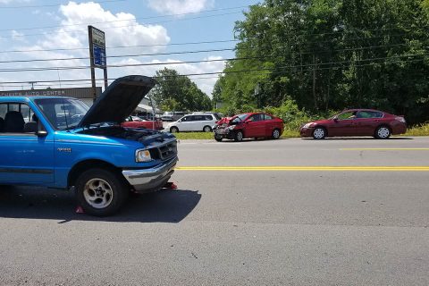 Clarksville Police respond to a Three Car accident on Madison Street Friday that sent two people to the hospital.