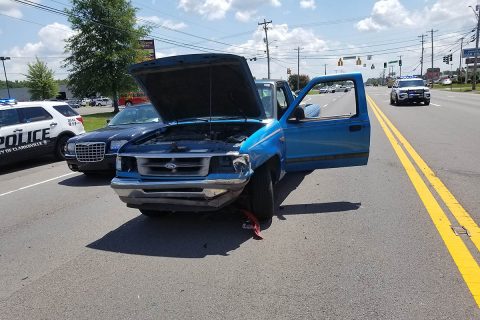 Clarksville Police respond to a Three Car accident on Madison Street Friday that sent two people to the hospital.