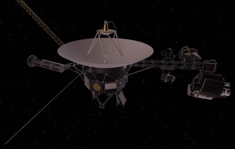 This artist's concept depicts one of NASA's Voyager spacecraft, including the location of the cosmic ray subsystem (CRS) instrument. Both Voyagers launched with operating CRS instruments. (NASA/JPL-Caltech)