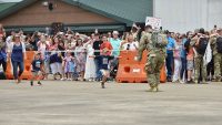 Family and friends happily greet members of the Tennessee Guard’s 1-230th Assault Helicopter Battalion who returned from an 11-month overseas deployment to Kosovo on July 17, 2019 at the Volunteer Training Site in Smyrna.  (Army Sgt. Robert Mercado)