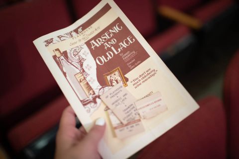 A carpet installer on Aug. 16 found a 31-year-old playbill and tickets while renovating the seating in an Austin Peay State University TV studio. (APSU)