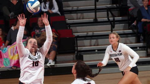 Austin Peay Women's Volleyball loses first match of the season to North Carolina Central, Friday. (APSU Sports Information)