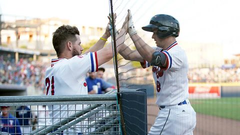 Nashville Sounds Second Baseman Nick Solak Snaps Late Tie with Go-Ahead Blast against Sacramento River Cats. (Nashville Sounds) Nashville Sounds Second Baseman Nick Solak Snaps Late Tie with Go-Ahead Blast against Sacramento River Cats. (Nashville Sounds)