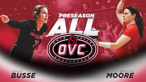 Austin Peay Volleyball's Brooke Moore, Ginny Busse named to the Ohio Valley Conference's Preseason Volleyball Team. (APSU Sports Information)