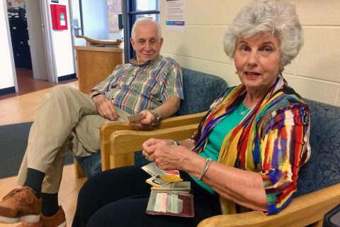 Drs. Harriet and Leon McQueen look through the billfold’s contents, untouched for nearly 32 years. (APSU) Drs. Harriet and Leon McQueen look through the billfold’s contents, untouched for nearly 32 years. (APSU)