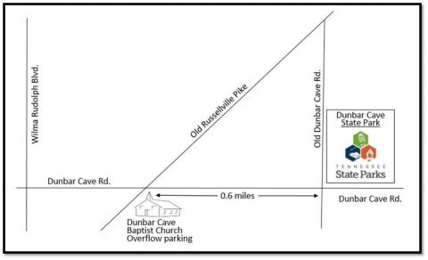 Dunbar Cave overflow parking at Dunbar Cave Baptist Church