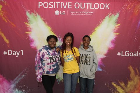 Kenwood Middle School Students engaged with the Positive Outlook activation station. (Tony Centonze)