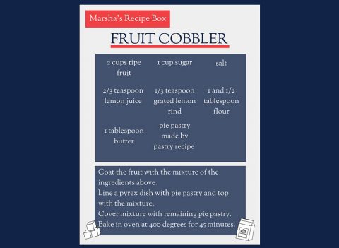 Marsha Blackburn's Fruit Cobbler recipe