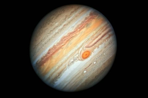 This new Hubble Space Telescope view of Jupiter, taken on June 27, 2019, reveals the giant planet's trademark Great Red Spot, and a more intense color palette in the clouds swirling in Jupiter's turbulent atmosphere than seen in previous years. The colors, and their changes, provide important clues to ongoing processes in Jupiter's atmosphere. (NASA, ESA, A. Simon (Goddard Space Flight Center) and M.H. Wong (University of California, Berkeley))