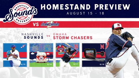 Nashville Sounds begin four game homestand Thursday against Omaha Storm Chasers. (Nashville Sounds)