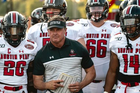 Austin Peay State University Football's defense held the Mercer Bears to 43 rushing yards. (APSU Sports Information)