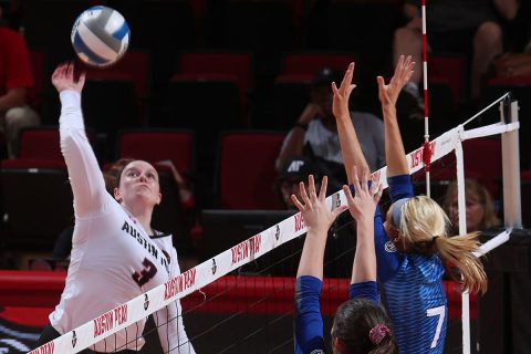 Austin Peay Women's Volleyball sophomore Brooke Moore had 17 kills in win over Eastern Illinois, Saturday. (APSU Sports Information)