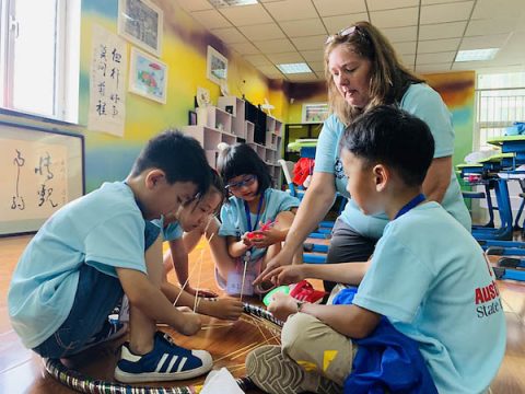 Dr. Cheryl Lambert works with students. (APSU)