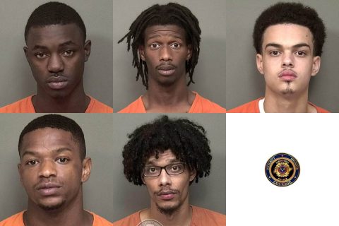 Clarksville Police arrest (Top: L to R) Lewis Timmons, Kaleb Wilson, Kamren Bennett, Dorris Acree, and Anthony Spencer for murder and attempted murder. Clarksville Police arrest (Top: L to R) Lewis Timmons, Kaleb Wilson, Kamren Bennett, Dorris Acree, and Anthony Spencer for murder and attempted murder.