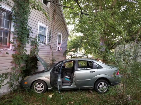 Clarksville Police responded to a crash on Greenwood Avenue and found that Bailey Roberts had drove his vehicle into the side of a house.