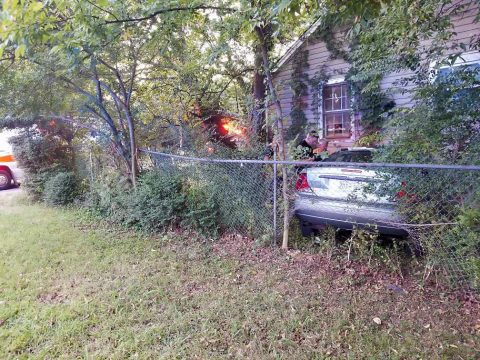 Clarksville Police responded to a crash on Greenwood Avenue and found that Bailey Roberts had drove his vehicle into the side of a house.