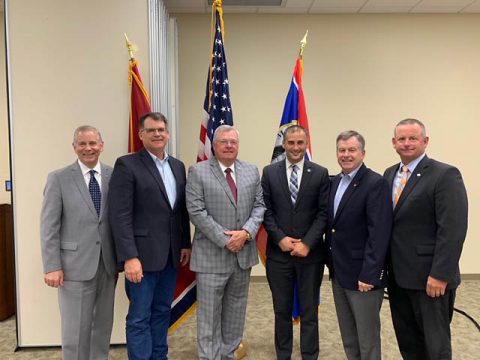 (L to R) Clarksville Mayor Joe Pitts, District 74 Rep. Jay Reedy, District 68 Rep. Curtis Johnson, District 67 Rep. Jason Hodges, District 22 State Sen. Bill Powers and Montgomery County Mayor Jim Durrett.