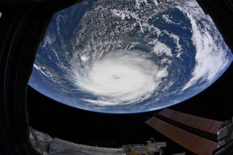 Astronaut Christine Koch of the International Space Station captured this image of Hurricane Dorian outside the ISS windows the morning of September 2nd, 2019. (NASA)