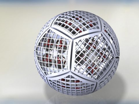 An illustration of the small robots that form Shapeshifter. Dubbed "cobots," they each have a propeller for flying and can combine to form a sphere, rolling on the ground to save energy. (NASA/JPL-Caltech) An illustration of the small robots that form Shapeshifter. Dubbed "cobots," they each have a propeller for flying and can combine to form a sphere, rolling on the ground to save energy. (NASA/JPL-Caltech)