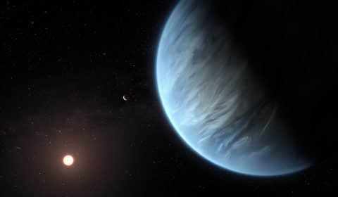 This artist’s impression shows the planet K2-18b, its host star and an accompanying planet in this system. K2-18b is now the only super-Earth exoplanet known to host both water and temperatures that could support life. (ESA/Hubble, M. Kornmesser) This artist’s impression shows the planet K2-18b, its host star and an accompanying planet in this system. K2-18b is now the only super-Earth exoplanet known to host both water and temperatures that could support life. (ESA/Hubble, M. Kornmesser)