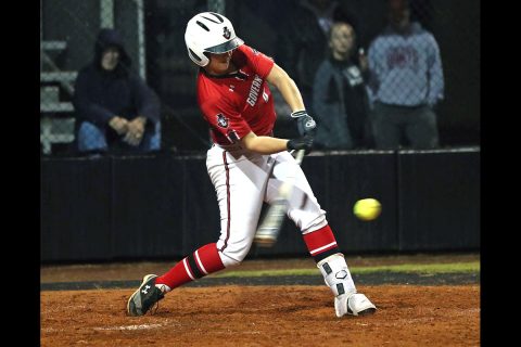 Austin Peay Softball's Team Black has big first inning in win over Team White at Red & Black World Series. (Robert Smith, APSU)