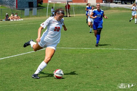 Austin Peay Women's Soccer forward Rachel Bradberry scored a pair of goals to send the match against Jacksonville State into overtime Friday night. (APSU Sports Information)