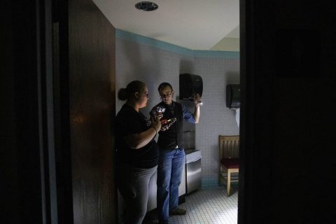 Ghost hunters explore Austin Pea State University's Harned Hall. (APSU) Ghost hunters explore Austin Pea State University's Harned Hall. (APSU)