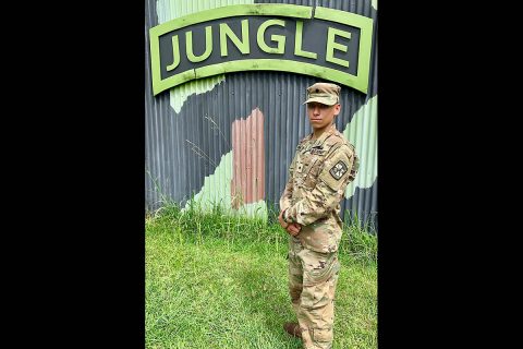 Jakob Bertoni is the first Austin Peay State University cadet to attend Jungle Warfare School. (APSU)