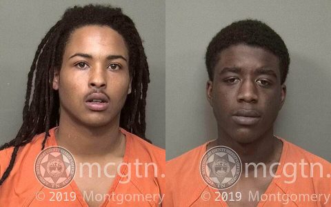 (L to R) Amazae Farrow and Shomari Moody were arrested by Clarksville Police. 