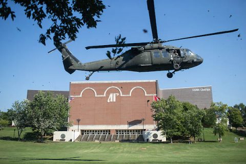 Four UH-60 Black Hawk helicopters will land at Austin Peay State University as part of a joint training exercise with the Tennessee National Guard and APSU Governors Guard ROTC. (APSU) Four UH-60 Black Hawk helicopters will land at Austin Peay State University as part of a joint training exercise with the Tennessee National Guard and APSU Governors Guard ROTC. (APSU)